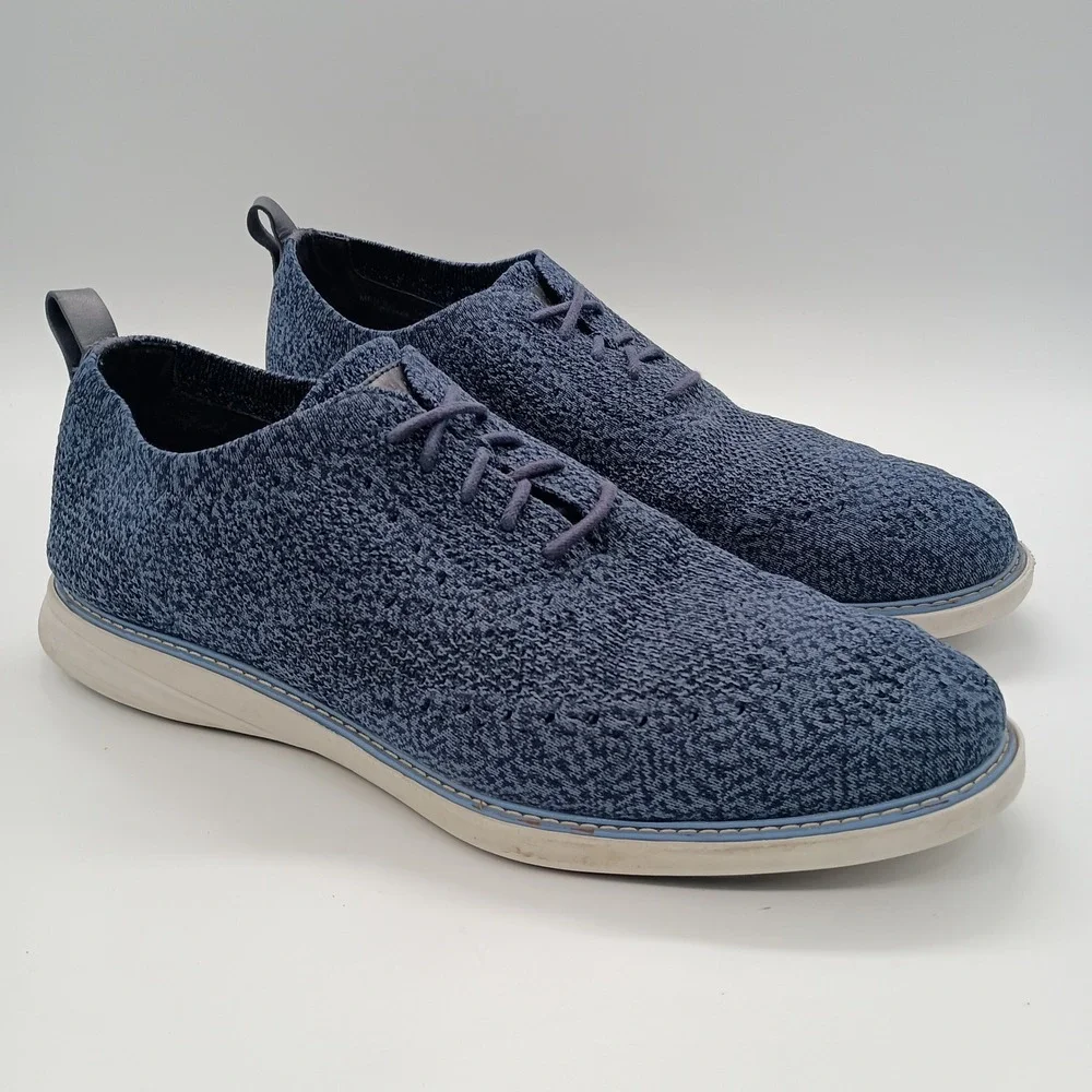 Cole‎ Haan Grand Evolution Stitchlite Oxford Navy Blue Knit Shoes Mens 12M
